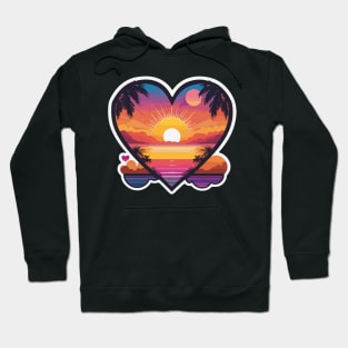 sunset heart Hoodie